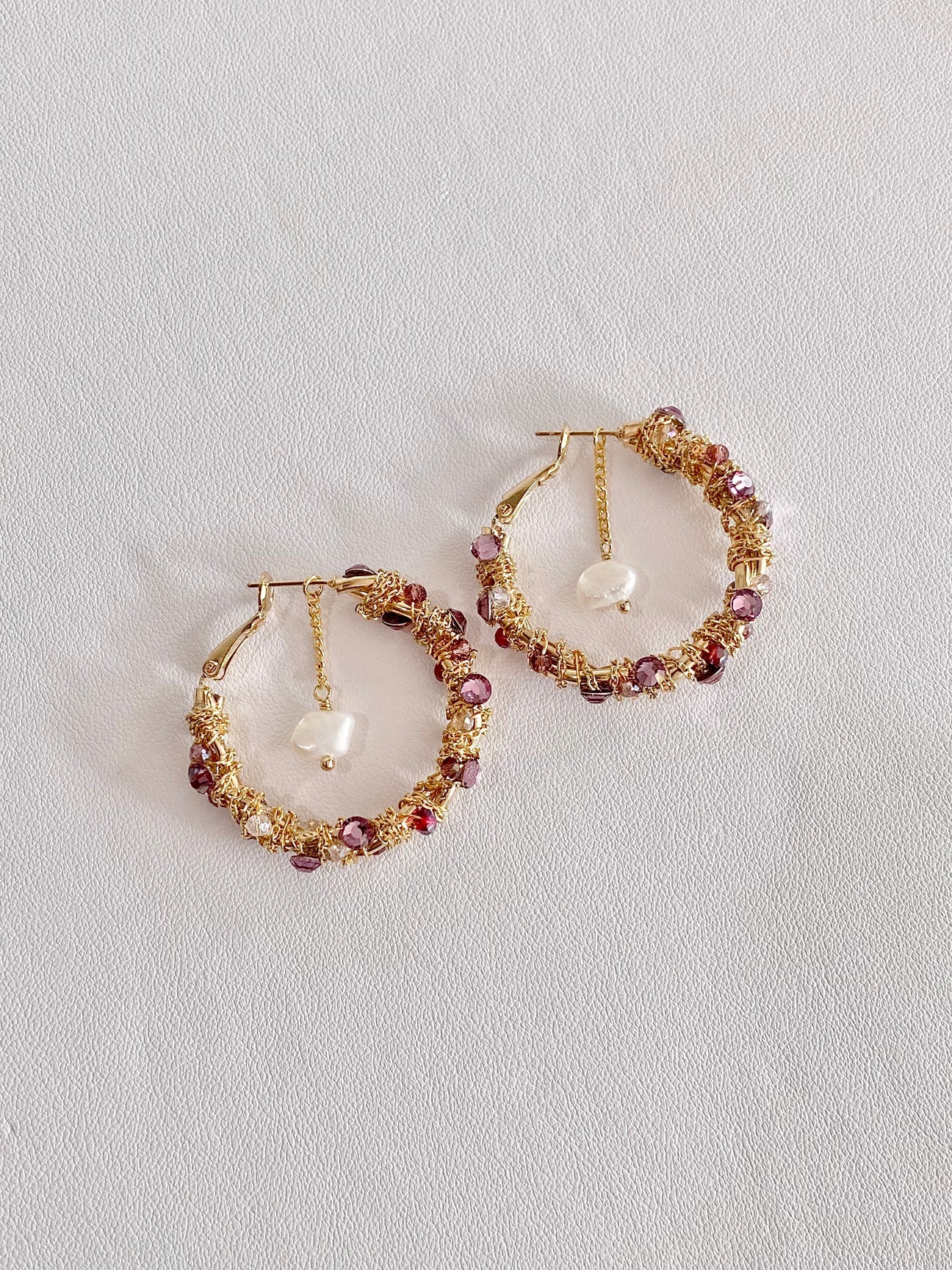 Golden Geode Hoop Earrings