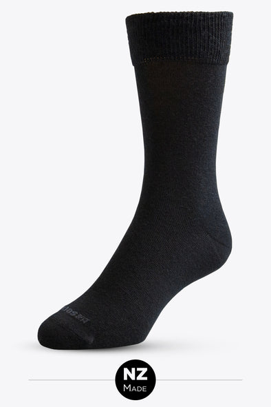 Merino Comfort Top Dress Socks : 2 Pack - Black