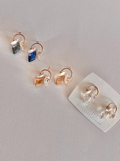 Delicate Crystal Blossom Earrings