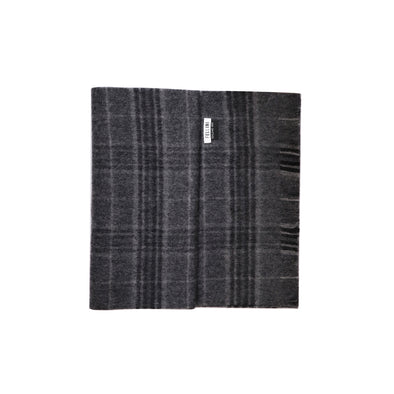 100% Lambs Wool Scarf - Classic Charcoal Check