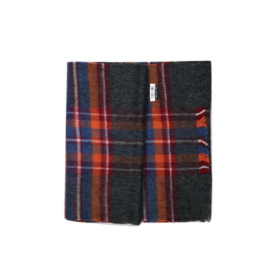 100% Lambs Wool Scarf - Bonfire Check