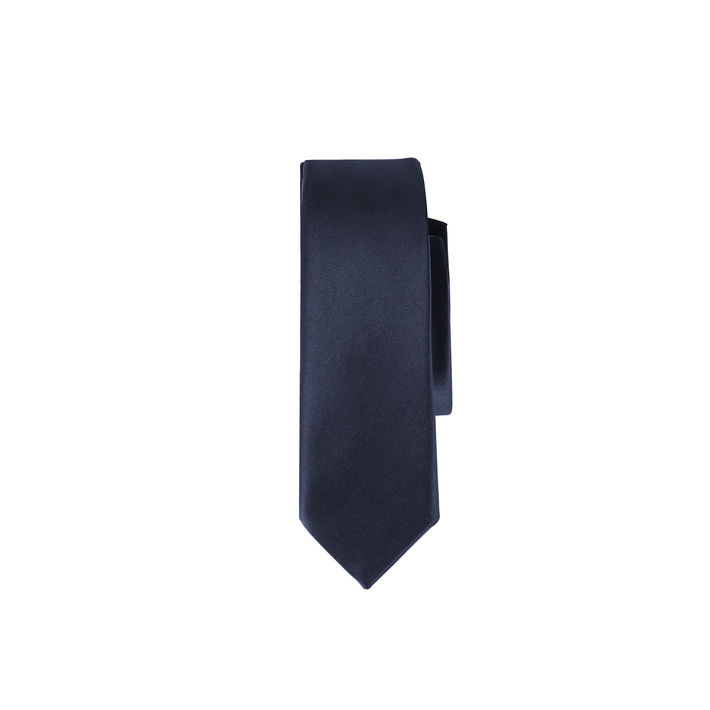 Fellini Slim Shiny Tie - Navy