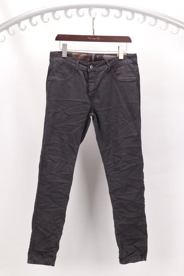 Womens Reversible Jeans - Charcoal & Red Forrest