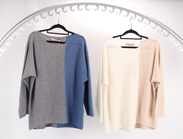 Italian Split Colour Cashmere Knit