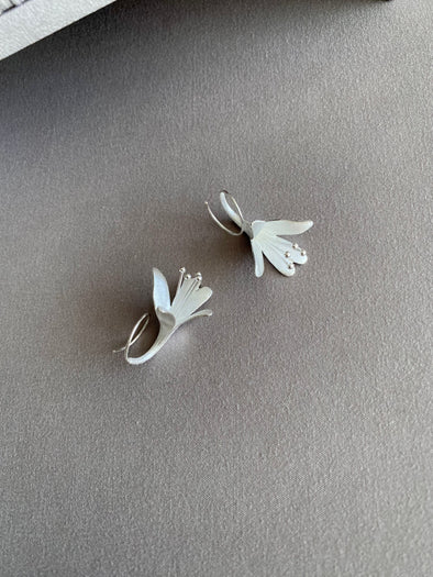 Sterling Silver Swirling Lily Earrings