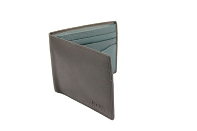 Black & Teal Slimline Soft Leather Wallet