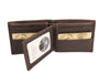 Brown Two In One Detachable Card & Note  Leather Wallet
