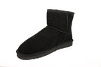 Unisex Black Sheepskin & Suede Mini Boot