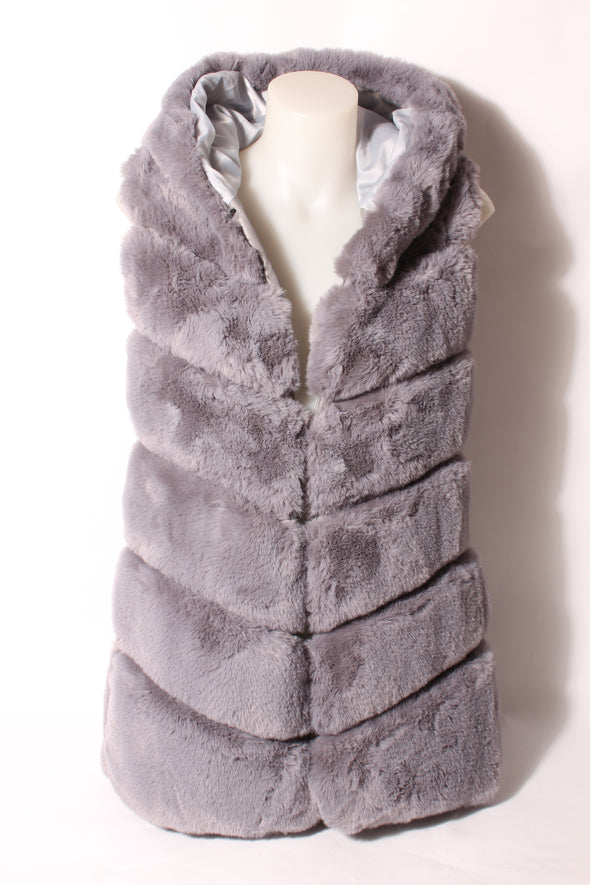 Women's Hooded Fur Vest
