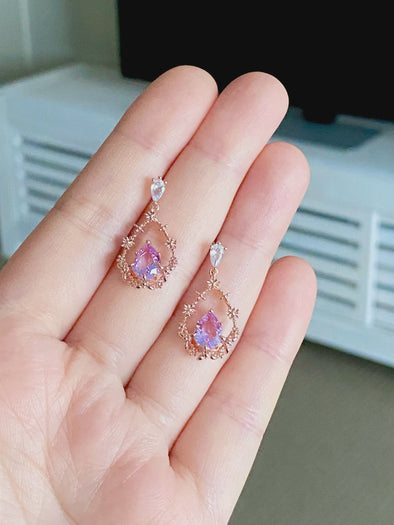 Delicate Lilac Sparkler Earrings