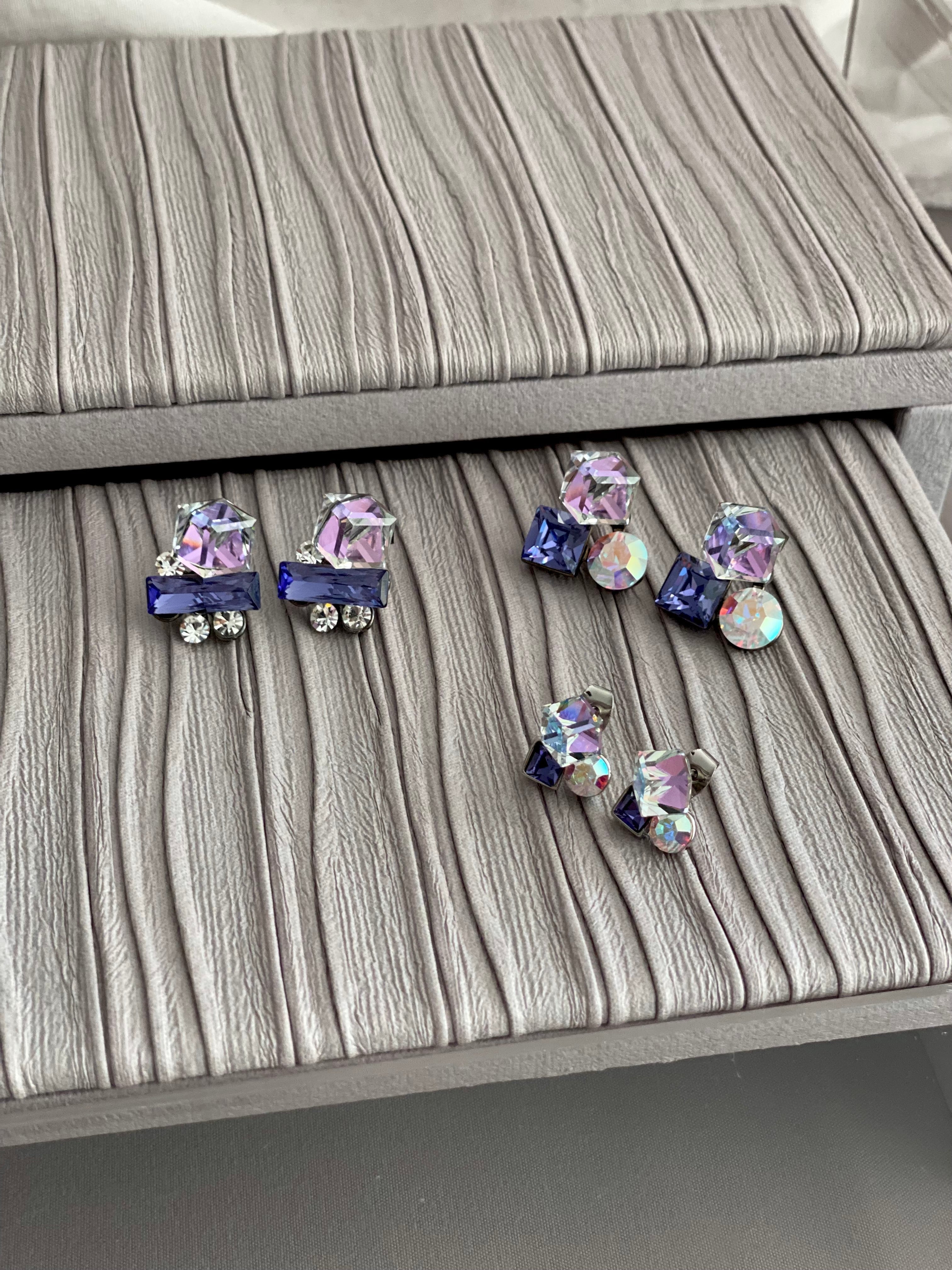 Periwinkle kaleidoscope Swarovski Studs