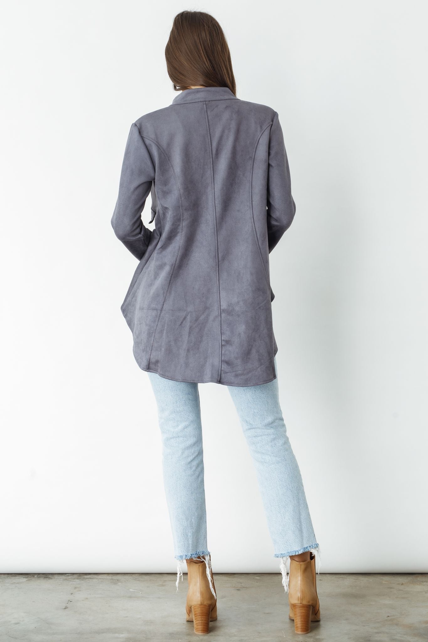 Caju Military Suede Look Jacket - Slate