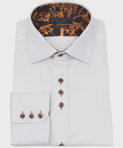 Guide London Long Sleeve Shirt : Plain But Not Plain - White
