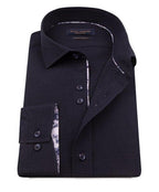 Guide London Long Sleeve Shirt - It's All About Texture Navy