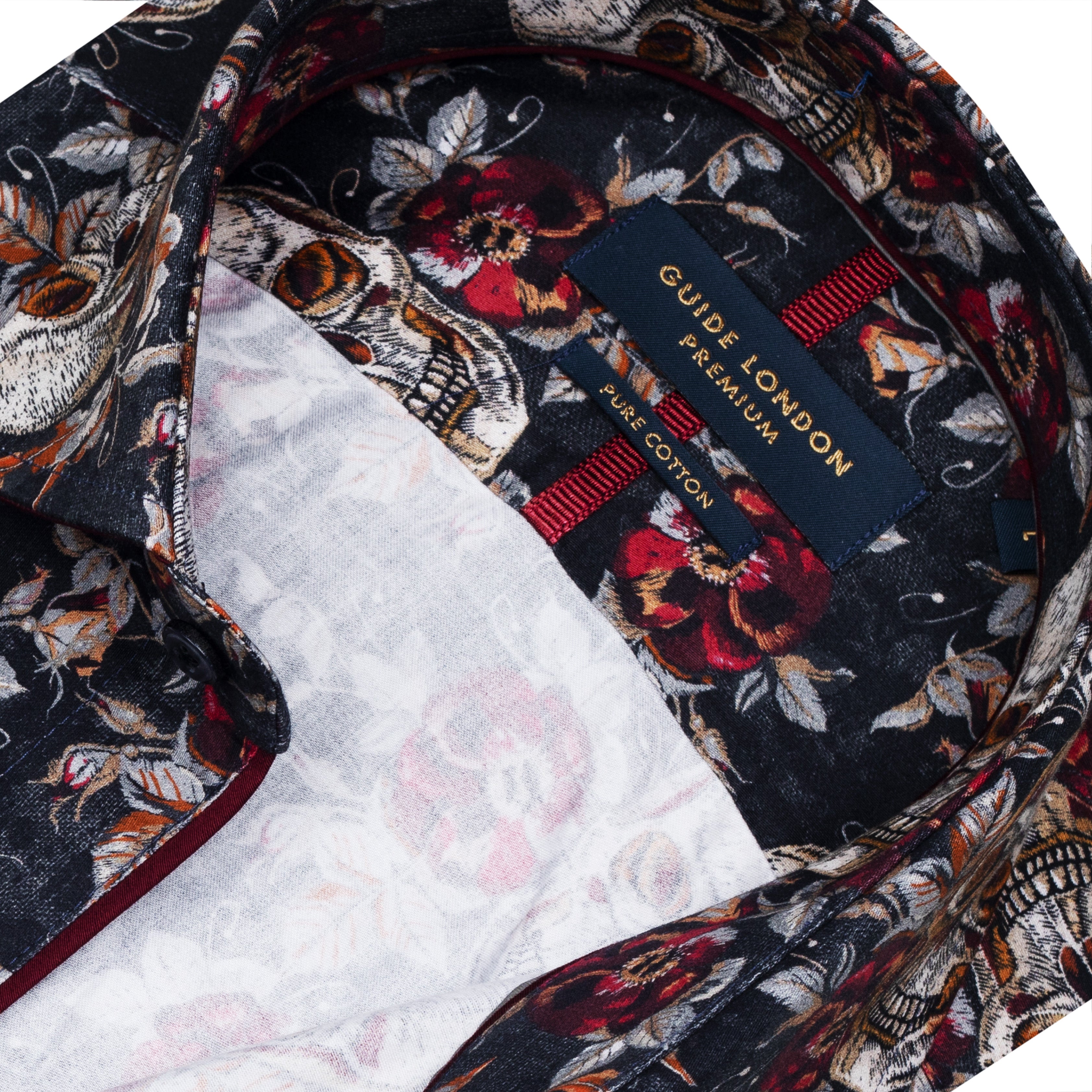 Guide London Long Sleeve Shirt - Floral Skulls