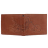 MSport Tan Genuine Leather Flaming Motorcycle Wallet