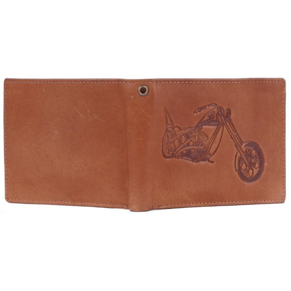 MSport Tan Genuine Leather Biker Wallet