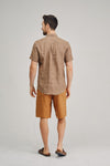 Braintree Hemp Short Sleeve Shirt - Pinstripe Brown