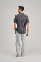 Braintree Hemp & Cotton Short Sleeve Shirt - Pinstripe Black