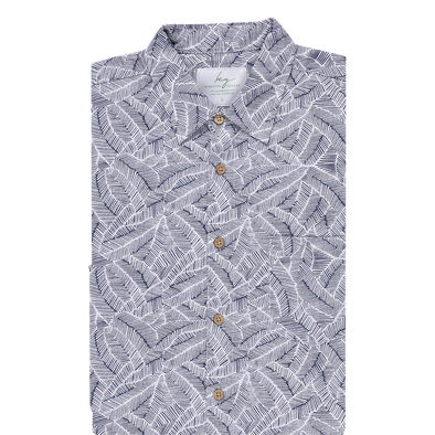 Bamboo Fibre Short Sleeve Shirt - Navy Illusions
