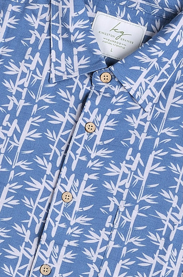 Bamboo Fibre Short Sleeve Shirt - Denim Bamboo