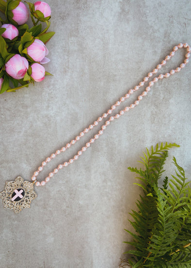 Cross Necklace in Blush