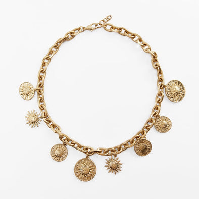 The Italian Closet: Gold Sun Charm Chunky Necklace