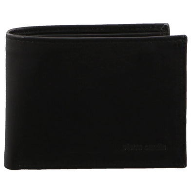 Italian Leather Men's Two Tone Fold Out Wallet - Black & Cognac