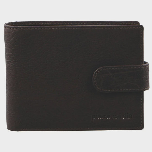 Rustic Leather Bi-Fold Outer Tab Wallet - Brown