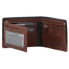 Italian Leather Men's Wallet: Large Two Tone - Black & Cognac