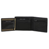 Italian Leather Men's Bifold Wallet: Woven Detailing - Dark Tan