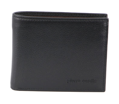 Italian Leather Men's Two Tone Bi Fold Wallet - Black & Cognac