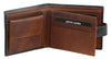 Italian Leather Two Tone Bi Fold Wallet - Black & Cognac