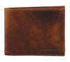 Rustic Leather Men's Removable Bi-Fold Wallet - Cognac