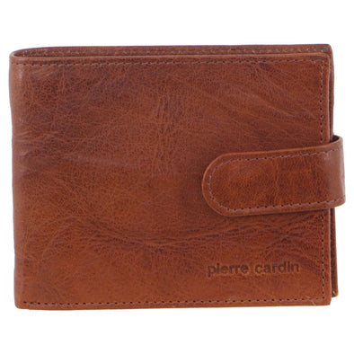 Rustic Leather Bi-Fold Outer Tab Wallet - Chestnut