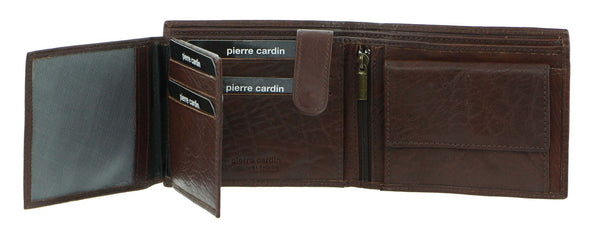 Rustic Leather Men's Short Bi-Fold Wallet - Brown