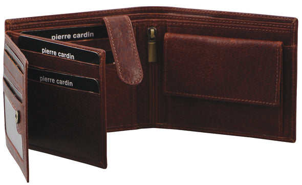 Rustic Leather Men's Short Bi-Fold Wallet - Chestnut