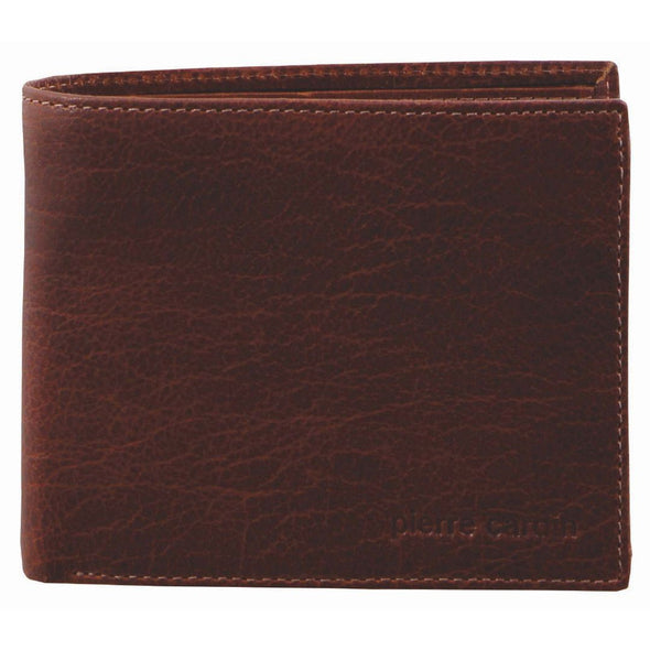 Rustic Leather Men's Short Bi-Fold Wallet - Chestnut