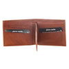 Rustic Leather Men's Removable Bi-Fold Wallet - Cognac