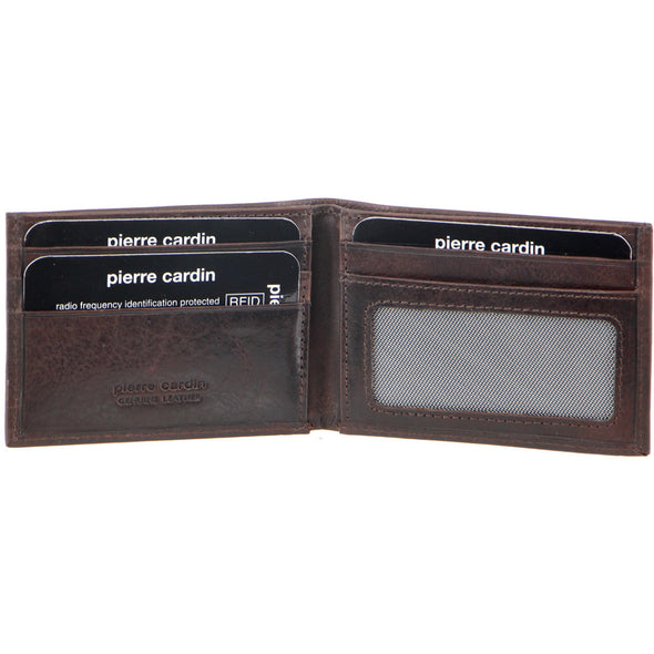 Rustic Leather Mens Super Slim Fold Card Wallet - Chocolate