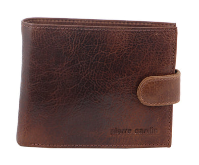 Italian Leather Men's Bifold Tab Wallet: Cognac