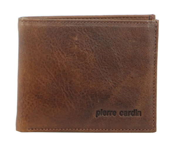Italian Leather Mens Slim & Note Card Wallet - Cognac
