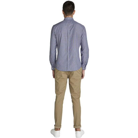 Ben Sherman Long Sleeve Shirt: Twin Stripe - Dark Navy