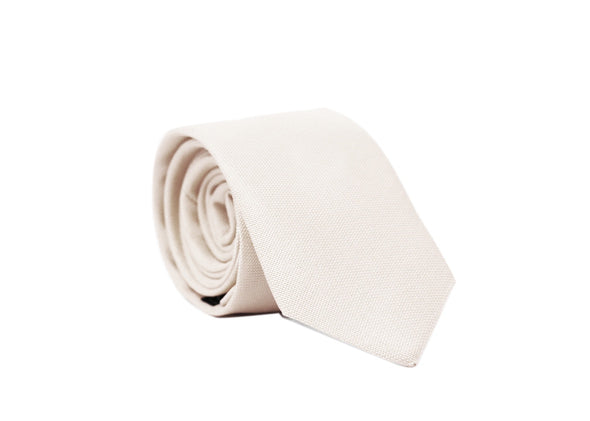 Parisian Slim Matte Tie - Ivory