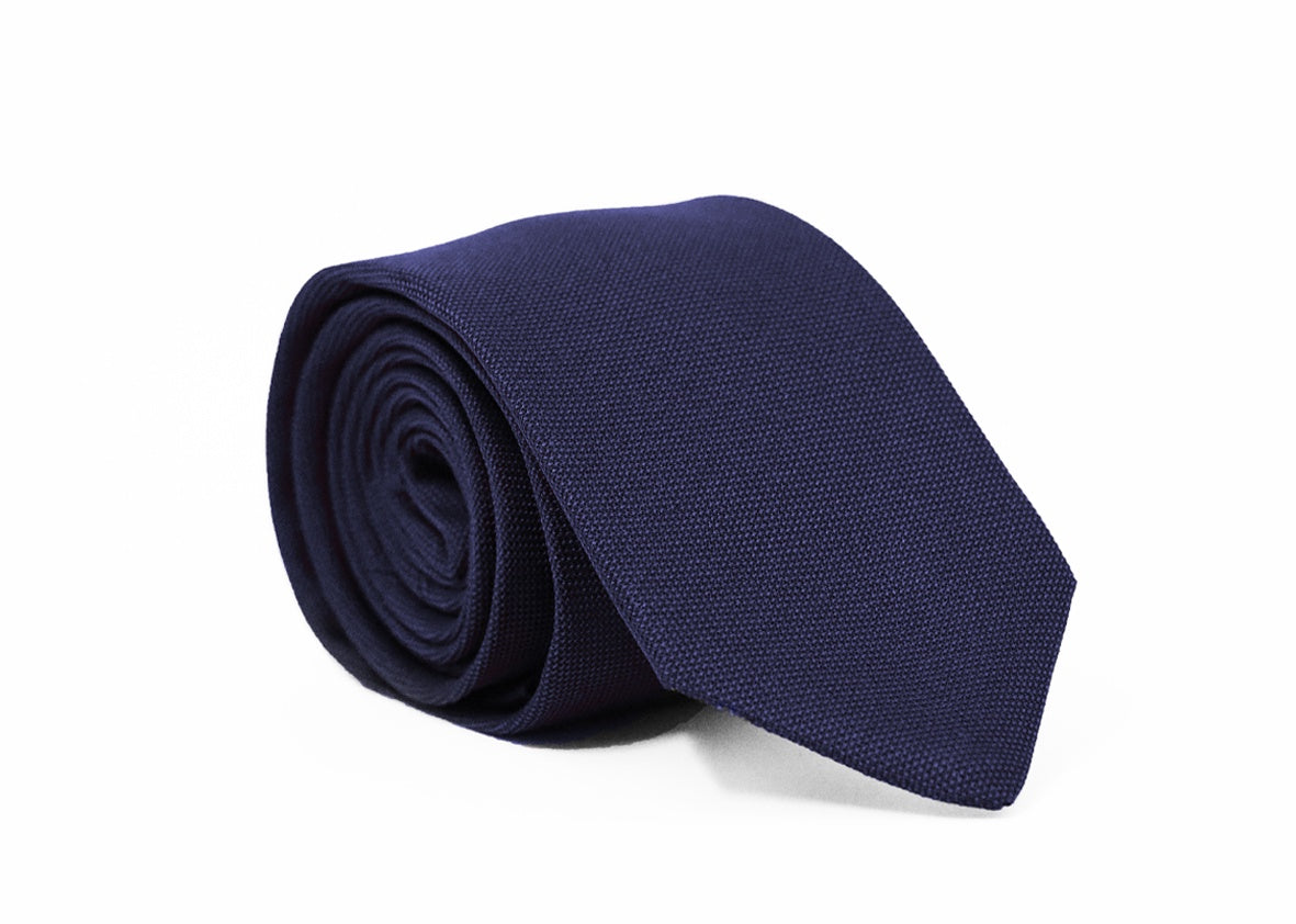 Parisian Slim Matte Tie -  Navy