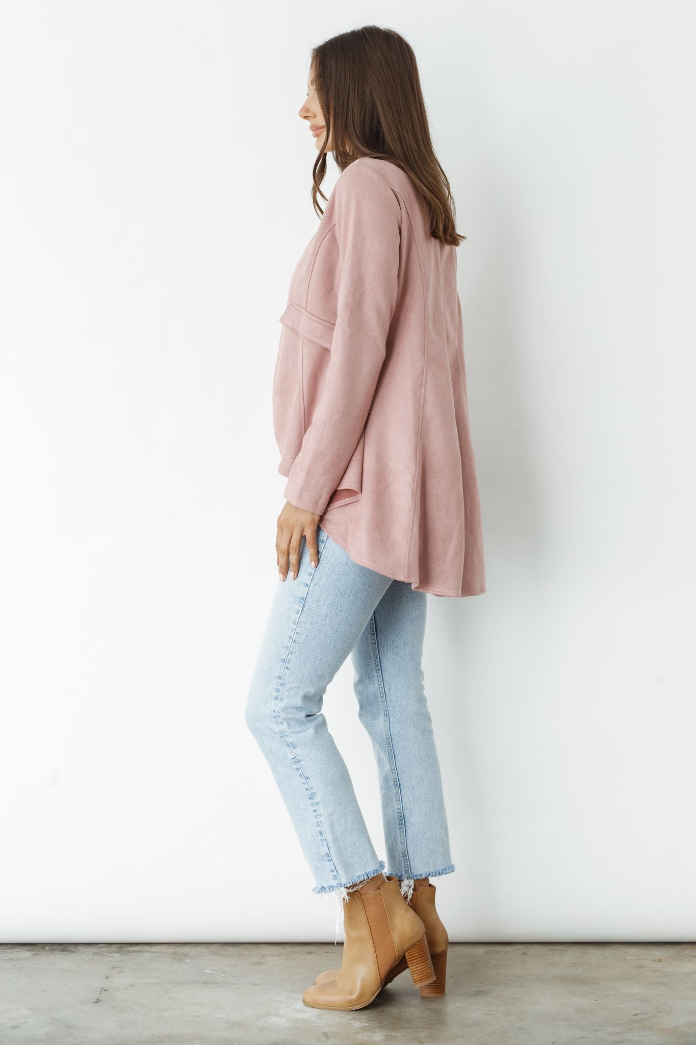 Caju Military Suede Look Jacket - Musk