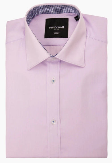 Lilac Cuff Detail Barbican Long Sleeve Shirt