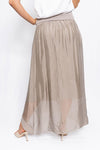 The Italian Closet: Capulet Silk & Sequin Skirt - Taupe