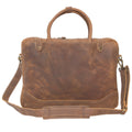 Antique Leather Satchel Bag - Brown
