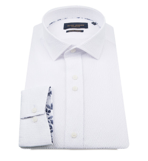 Guide London Long Sleeve Shirt - It's All About Texture White